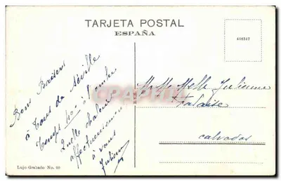 Séville. Plaza de España — Aspecto de una Galería — Lujo-Grabaño No. 20 — Verso