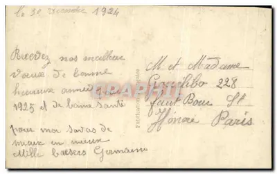 Floresta e flores — Boa Ano — Fabricação francesa — Verso
