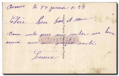 Homem lendo uma carta — mulher no fundo — Bleton, Paris, n° 536 — Verso