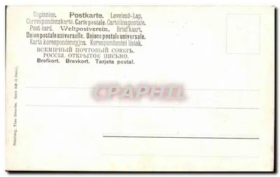 Zachód słońca nad krajobrazem wiejskim — Theo Stroofer, seria 819 — Rewers