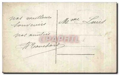 Niña sosteniendo una cesta de huevos de Pascua — 'Felices Pascuas' — La Pensée, n° 1054 — Reverso
