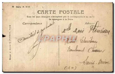 Chica con un cesto de flores — Stebbing, París — Serie N. 870 — Reverso