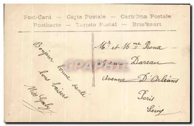 Mujer en vestido de rayas rosas — Tendre Souvenir — editor desconocido, n° 4206 — Reverso