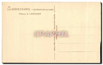 Castelo de Langeais — Castelos da Loire — Edição de Arte YVON — Verso