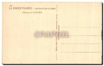 Castelo de Loches — Castelos da Loire — Edição de Arte YVON, Paris — Verso