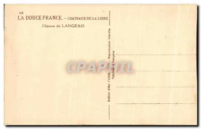 Castello di Langeais — Castelli della Loira — Edizione d'Arte YVON, Parigi — Verso