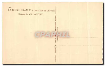 Castelo de Villandry — A Doce França. Castelos da Loire — Edição de Arte YVON — Verso