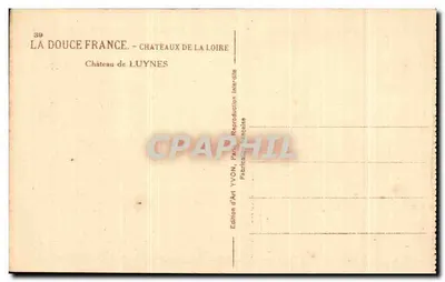 Castelo de Luynes — Série 'La Douce France - Castelos da Loire' — Edição d'Art YVON, Paris — Verso