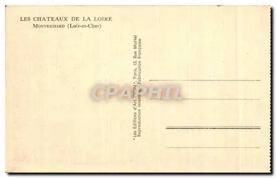 Montrichard — Castelos da Loire — Edições d'Art Yvon, Paris — Verso