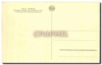Cmentarz wojskowy Faubourg Pavé — Verdun — wydawca nieznany, nr serii 513 B — Rewers