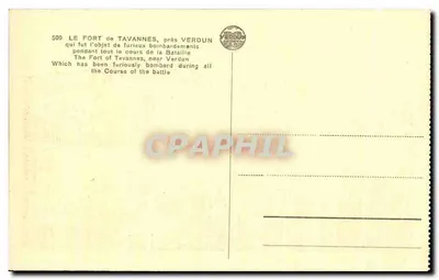 El Fuerte de Tavannes — cerca de Verdún — editor VERDUN, n° 500 — Reverso