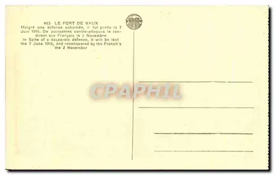 Fort Vaux — ruiny po bitwie — wydawca YEDRUN, nr 463 — Rewers