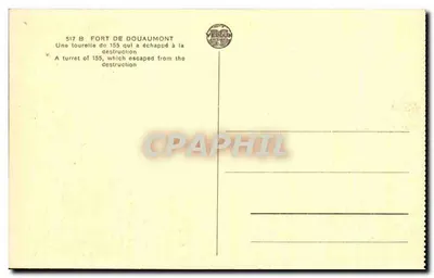 Tourelle 517 B — Fort de Douaumont — wydawca Vergrun, nr 517 B — Rewers
