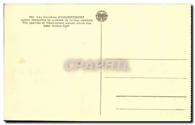 Le Carrières d'HAUDROMONT — Verdun — n° 464 — Verso