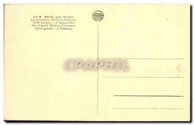 Cemitério militar francês em Bras — Verdun — editor Verdun — Verso