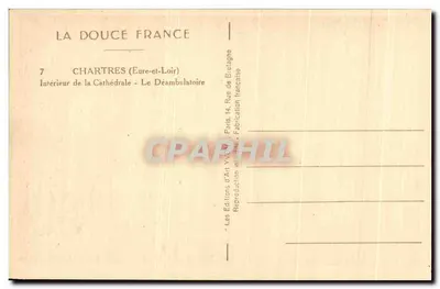 Chartres (Eure-et-Loir) — Wnętrze katedry - Le Déambulatoire — Éditions d'Art Yvonne, Paryż — Rewers