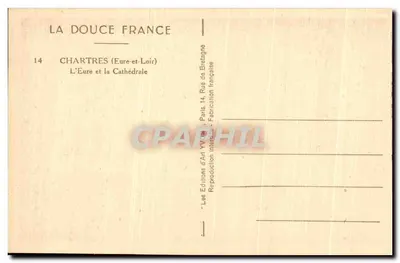 Chartres (Eure-et-Loir) — Rzeka Eure i Katedra — Wydawnictwo Art Yvon — Rewers