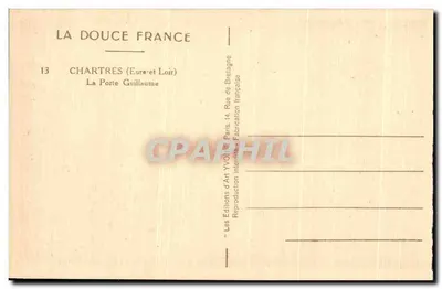 Chartres (Eure-et-Loir) — Brama Guillaume — Wydawnictwo Art Yvonne — Rewers