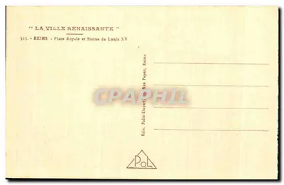 Reims — Praça Real e Estátua de Luís XV — POL — Verso