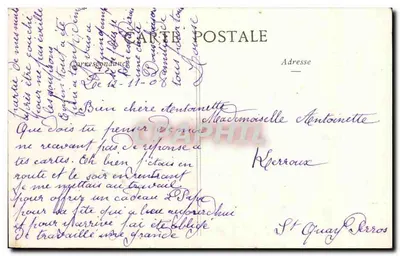 Scena di pastorelle — testo stampato e timbro — editore Bérebert & Cie, Nancy — Verso