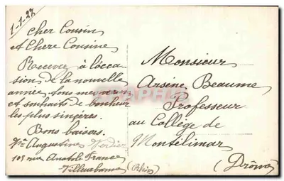 Mulher com pomba e gaiola — Boa Ano — Grisa, n° 3450 — Verso