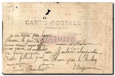 Bouquet de fleurs et colombe — carte décorative avec texte imprimé 'Cucillie pour Vous' — éditeur non identifié — Rewers