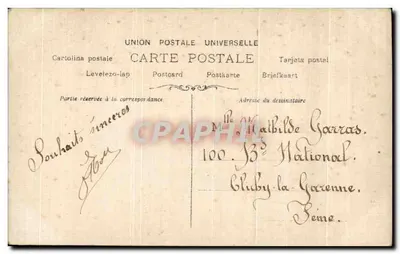 Fada com asas brancas — com buquê de flores — editor S. (Société anonyme de la poste ?) n° não visível — Verso
