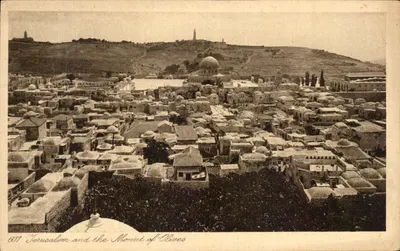 Jerusalém e o Monte dos Olivais — vista aérea — editor Landrock & Landrock, n° 601
