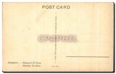 Jerusalém - Mesquita El-Aksa — editor Landrock & Lebneri, n° 624 — Verso