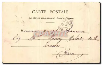 Bilhete postal antigo O Pequeno Bombeiro Quando esses bons bombeiros Vão para o exercício — Verso