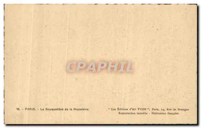 Parijs - La Bouquetière de la Madeleine — Les Éditions d'Art YVON — Achterkant