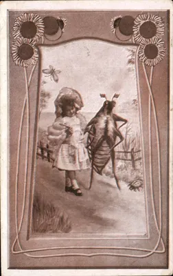 Menina e inseto — ilustração — editor não visível