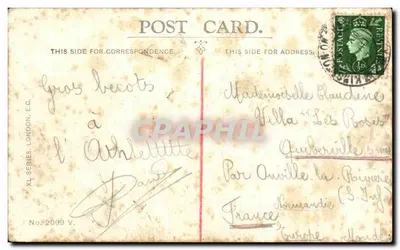 Bilhete postal antigo Mortain Rochers de la Montjoie — Verso