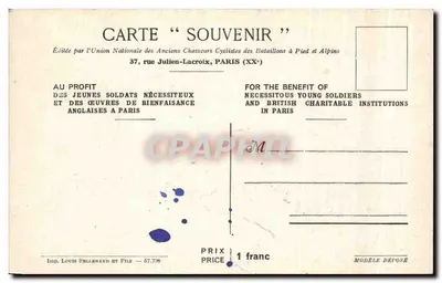 Wielka Brytania i Francja — Królewski wizytacja 1938 — wydawnictwo C. Midleman — Rewers