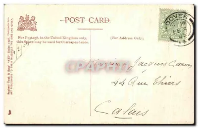 Wycieranie konia pocztowego — Obraz George Morlanda — Wydawca Raphael Tuck & Sons, seria 'ABT' n°1427 — Rewers