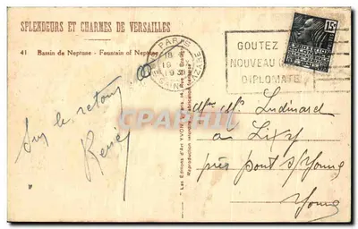 Bacia de Netuno — Versailles — Les Éditions d'Art — Verso