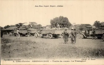 Abengourou — Comércio de cacau — O Transporte — Jean Rose. Import-Export., Abidjan