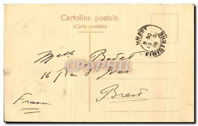 Palerma Monte Pellegrino — widok portu z góra na tle — wydawca nieznany — Rewers