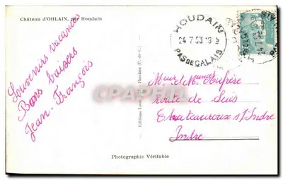 Castelo de Ohlain — Houdain — Edições Louis HAV — Houdain — Verso