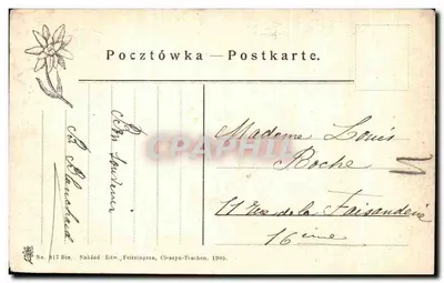 Piek Stawów Polskich — Grand Lac — éditeur Nahlad Edw. Feltzingern, n° 817 — Verso