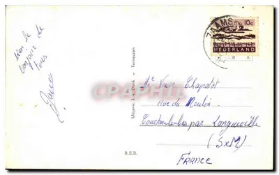Terneuzen, Grenulaan — widok ulicy z samochodami i budynkami — wydawca J. v. Donk — Rewers