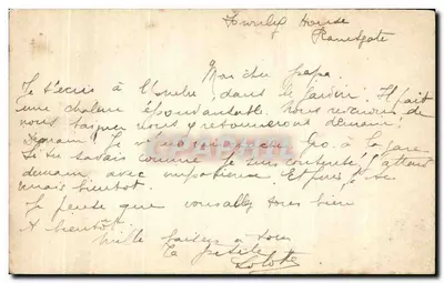 Carta postal inglesa — endereço para Paris — selos de ½ penny — Verso