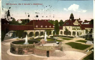Bad-Nauheim, As 3 Fontes e Casas de Banho — vista das fontes e edifícios termais