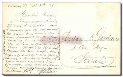 Paisagem rural com pastor e rebanho — gravura de R. Menne — editor E.S. Editeur, 23 Rue Jolbert, Paris — Verso
