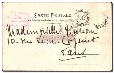 Deux promeneurs et cerfs — scène de campagne — éditeur non visible — Verso