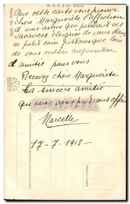 Paisaż nocny z kościołem — rysunek Papamouzil — wydawca W. R. B. & Co. Wiedeń, seria 2889 — Rewers