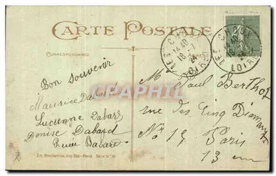 Pansées — Uma Pensão — Langesse — Verso