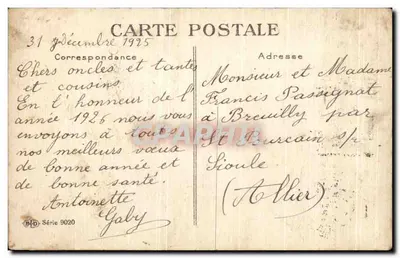 Scène de village — vue d'un bâtiment et d'un chemin — éditeur P.D. Série 9020 — Rewers