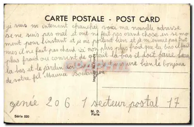 Dois peixes em uniforme — 1º de Abril — série 520, M. D. Paris — Verso