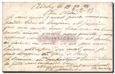 Fille au bord d'une fenêtre — Train à vapeur — Éditeur Dauvetté, n° 1675 — Verso